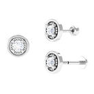 Elegant Moissanite Gold Circle Earring for Helix Piercing Moissanite - ( D-VS1 ) - Color and Clarity - Rosec Jewels