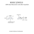 Certified Moissanite Three Stone Crawler Helix Earring Moissanite - ( D-VS1 ) - Color and Clarity - Rosec Jewels