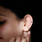 Princess Cut Emerald Helix Earring in Bezel Setting Emerald - ( AAA ) - Quality - Rosec Jewels