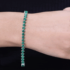 Lab Grown Emerald Heart Tennis Bracelet Lab Created Emerald - ( AAAA ) - Quality - Rosec Jewels