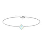 3/4 CT Minimal Princess Cut Ethiopian Opal Solitaire Chain Bracelet Ethiopian Opal - ( AAA ) - Quality - Rosec Jewels
