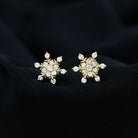 0.75 CT Moissanite Snowflake Stud Earrings Moissanite - ( D-VS1 ) - Color and Clarity - Rosec Jewels