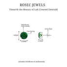 Created Emerald Simple Solitaire Stud Earrings Lab Created Emerald - ( AAAA ) - Quality - Rosec Jewels