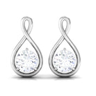 Cubic Zirconia Solitaire Infinity Screw Back Stud Earrings Zircon - ( AAAA ) - Quality - Rosec Jewels
