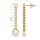 Classic Cubic Zirconia Dangle Earrings with Screw Back Zircon - ( AAAA ) - Quality - Rosec Jewels