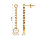 Classic Cubic Zirconia Dangle Earrings with Screw Back Zircon - ( AAAA ) - Quality - Rosec Jewels