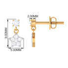 Zircon Star Drop Stud Earrings Zircon - ( AAAA ) - Quality - Rosec Jewels
