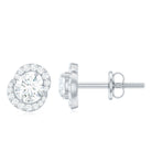 3/4 CT Round Zircon Minimal Stud Earrings in Gold Zircon - ( AAAA ) - Quality - Rosec Jewels