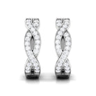 Round Diamond Infinity Hinged Hoop Earrings Diamond - ( HI-SI ) - Color and Clarity - Rosec Jewels