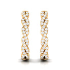 Natural Diamond Twisted Hoop Earrings Diamond - ( HI-SI ) - Color and Clarity - Rosec Jewels