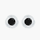 3 CT Created Black Diamond and Diamond Swirl Stud Earrings Lab Created Black Diamond - ( AAAA ) - Quality - Rosec Jewels