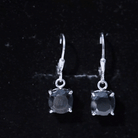 Cushion Cut Created Black Diamond Solitaire Drop Earrings with Lever Back Lab Created Black Diamond - ( AAAA ) - Quality - Rosec Jewels