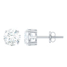 6 MM Moissanite Solitaire Stud Earrings Moissanite - ( D-VS1 ) - Color and Clarity - Rosec Jewels
