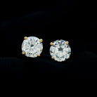 6 MM Moissanite Solitaire Stud Earrings Moissanite - ( D-VS1 ) - Color and Clarity - Rosec Jewels