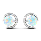5 MM Prong Set Ethiopian Opal Solitaire Stud Earrings Ethiopian Opal - ( AAA ) - Quality - Rosec Jewels