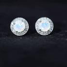 2.25 CT Classic Ethiopian Opal and Diamond Halo Stud Earrings Ethiopian Opal - ( AAA ) - Quality - Rosec Jewels
