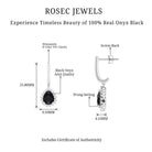 3.25 CT Black Onyx and Moissanite Bridal Teardrop Earrings in Silver Black Onyx - ( AAA ) - Quality 92.5 Sterling Silver - Rosec Jewels