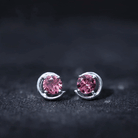 1 CT Simple Pink Tourmaline Solitaire Stud Earrings Pink Tourmaline - ( AAA ) - Quality - Rosec Jewels