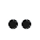 6 MM Round Cut Black Onyx Solitaire Stud Earrings Black Onyx - ( AAA ) - Quality - Rosec Jewels