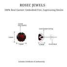2 CT Round Cut Garnet Floral Solitaire Stud Earrings Garnet - ( AAA ) - Quality - Rosec Jewels