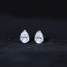 5X7 MM Pear Cut Moissanite Solitaire Stud Earrings Moissanite - ( D-VS1 ) - Color and Clarity - Rosec Jewels