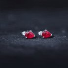 1.25 CT Pear Cut Ruby and Diamond Dainty Stud Earrings Ruby - ( AAA ) - Quality - Rosec Jewels