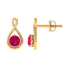 Round Cut Solitaire Ruby Infinity Stud Earrings Ruby - ( AAA ) - Quality - Rosec Jewels