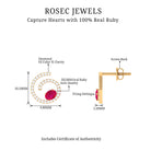 Spiral Stud Earring with Ruby and Diamond Ruby - ( AAA ) - Quality - Rosec Jewels