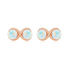 1 CT Simple Ethiopian Opal Two Stone Infinity Stud Earrings Ethiopian Opal - ( AAA ) - Quality - Rosec Jewels