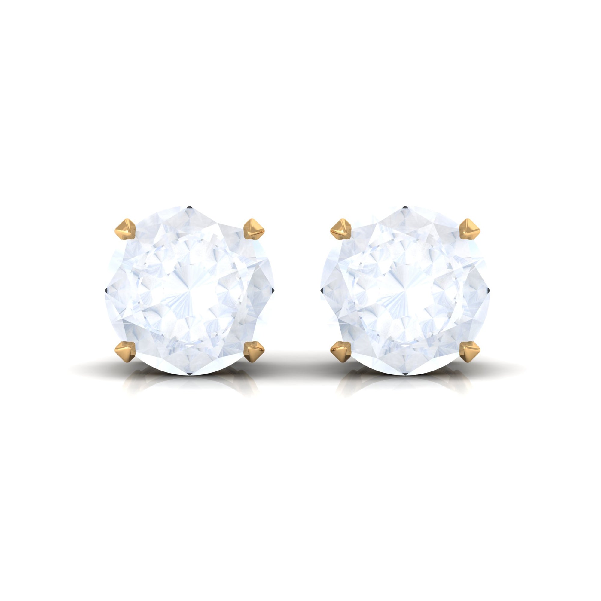 Claw Set Solitaire Moonstone Stud Earrings Moonstone - ( AAA ) - Quality - Rosec Jewels