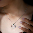 Moissanite Infinity Heart Pendant Necklace in Silver - Rosec Jewels