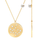 Freshwater Pearl Gemini Zodiac Pendant with Diamond Freshwater Pearl - ( AAA ) - Quality - Rosec Jewels