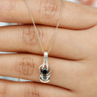 3/4 CT Infinity Knot Necklace for Women with Black Diamond Black Diamond - ( AAA ) - Quality - Rosec Jewels