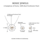 Elegant Freshwater Pearl Jewelry Set with Moissanite Freshwater Pearl - ( AAA ) - Quality - Rosec Jewels