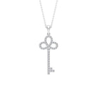 Moissanite Key Statement Pendant Necklace Moissanite - ( D-VS1 ) - Color and Clarity - Rosec Jewels