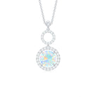 Ethiopian Opal and Diamond Dangle Pendant Necklace Ethiopian Opal - ( AAA ) - Quality - Rosec Jewels
