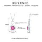 Pink Tourmaline and Moissanite Dangle Pendant Necklace Pink Tourmaline - ( AAA ) - Quality - Rosec Jewels
