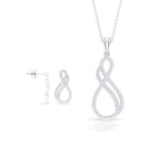 Infinity Earrings and Necklace Set with 3/4 CT Diamond Diamond - ( HI-SI ) - Color and Clarity - Rosec Jewels