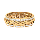 Round Diamond Twisted Rope Band Ring Diamond - ( HI-SI ) - Color and Clarity - Rosec Jewels