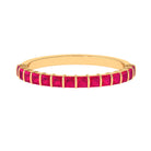 Princess Cut Ruby Semi Eternity Ring in Bar Setting Ruby - ( AAA ) - Quality - Rosec Jewels
