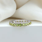Minimal Green Peridot Eternity Ring Peridot - ( AAA ) - Quality - Rosec Jewels