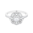 Vintage Style Diamond Engagement Ring with Milgrain Details Diamond - ( HI-SI ) - Color and Clarity - Rosec Jewels
