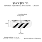 1/4 CT Certified Diamond Enamel Wedding Band Diamond - ( HI-SI ) - Color and Clarity - Rosec Jewels