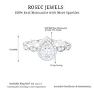 Classic Moissanite Teardrop Engagement Ring Moissanite - ( D-VS1 ) - Color and Clarity - Rosec Jewels