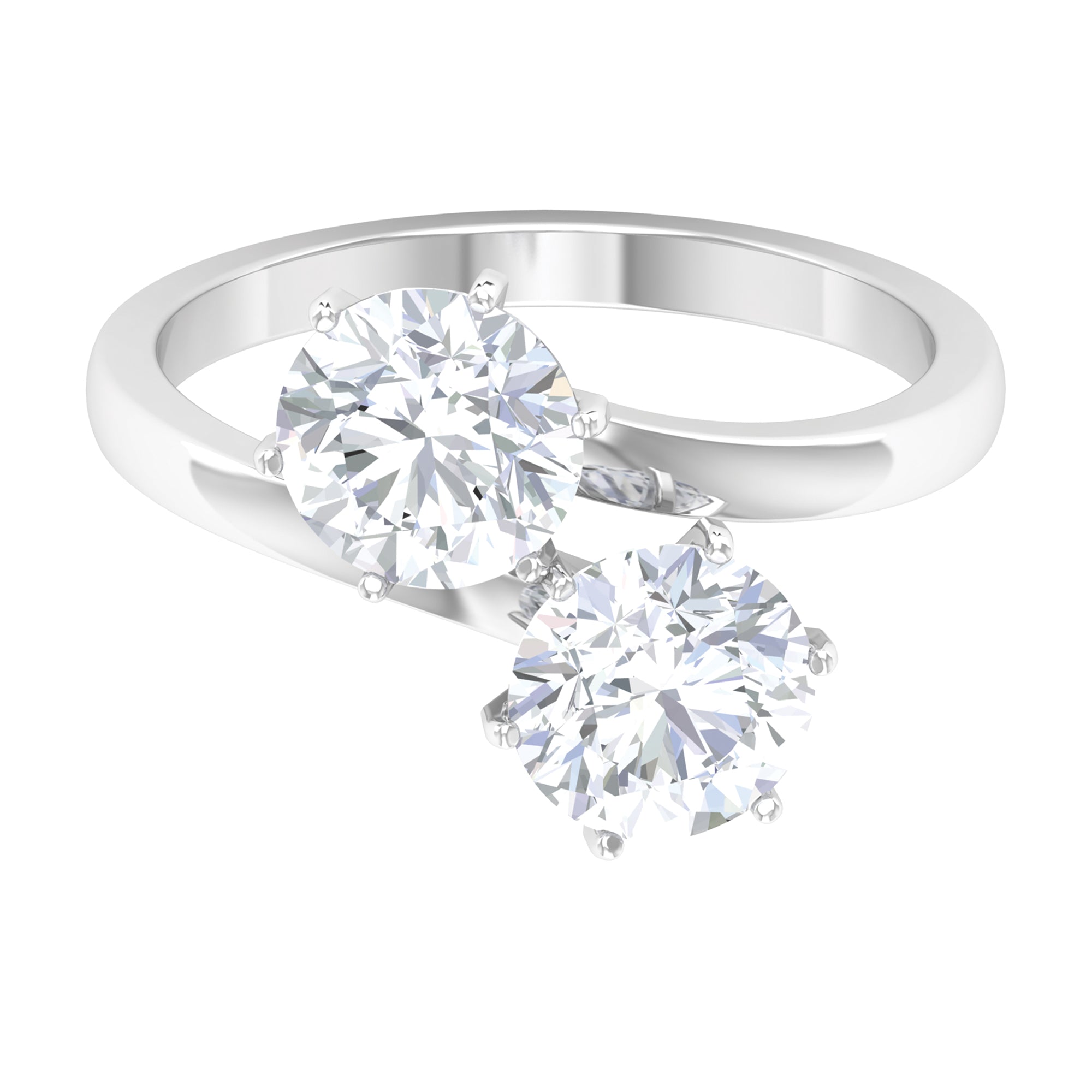 2.75 CT Toi et Moi Moissanite Anniversary Ring Moissanite - ( D-VS1 ) - Color and Clarity - Rosec Jewels