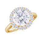 2.50 CT Round Cut Moissanite Solitaire Halo Ring Moissanite - ( D-VS1 ) - Color and Clarity - Rosec Jewels