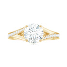 2.5 CT Round Moissanite Solitaire Engagement Ring with Split Shank Moissanite - ( D-VS1 ) - Color and Clarity - Rosec Jewels