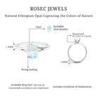 Oval Ethiopian Opal Solitaire Ring in Split Shank Ethiopian Opal - ( AAA ) - Quality - Rosec Jewels