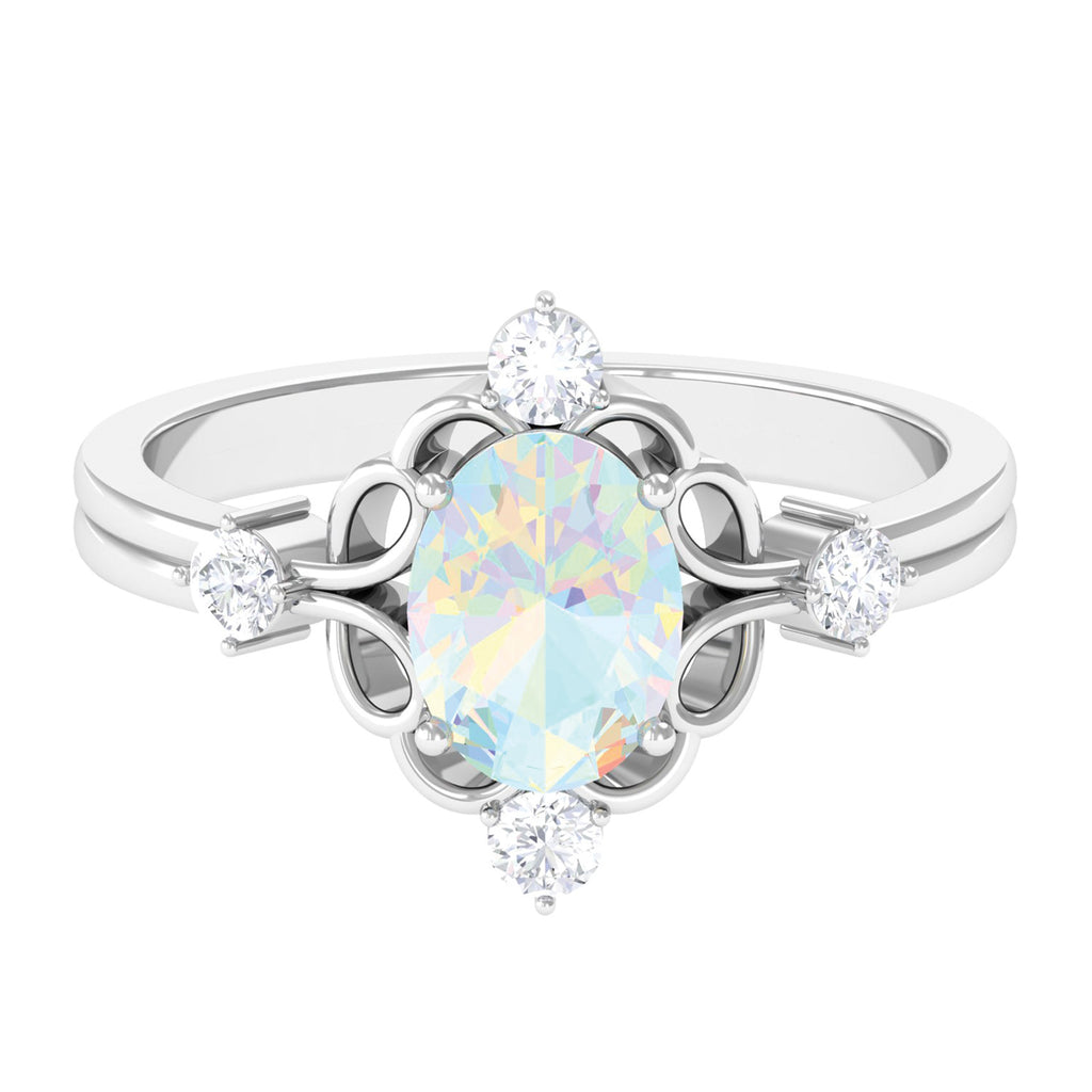 Rosec Jewels-Real Ethiopian Opal and Diamond Cocktail Ring