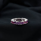 February Birthstone Amethyst Heart Eternity Ring in Gold Amethyst - ( AAA ) - Quality - Rosec Jewels